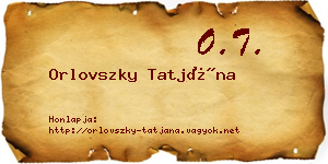 Orlovszky Tatjána névjegykártya